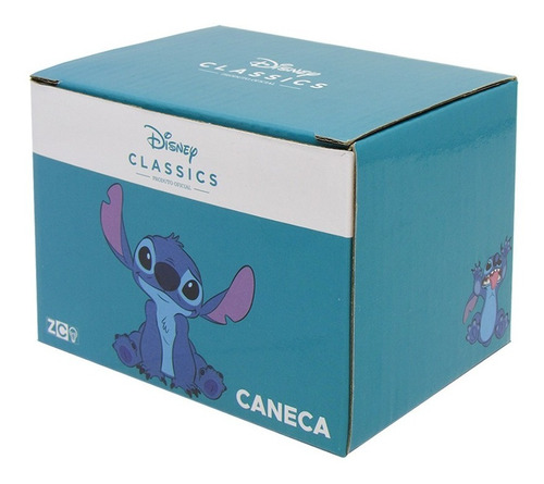Imagem 4 de 5 de Caneca Cubo Stitch 300ml Quadrada Ohana - Original Disney