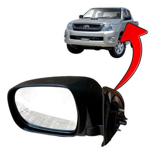 Espejo Puerta Negro Izquier Para Toyota Hilux 2.7 2005 2008 