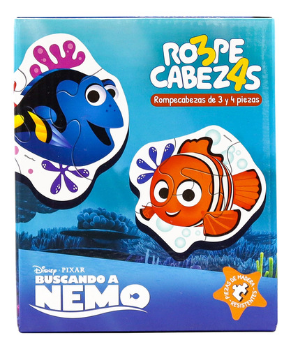 Rompecabezas Buscando A Nemo Disney 3 Y 4 Piezas De Madera
