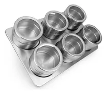 Comprar Set X 6 Especieros Condimenteros Imantados Con Base Acero Color Gris 1