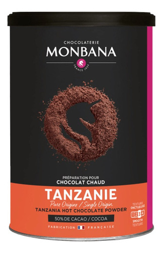 Chocolate Caliente En Polvo Monbana Tanzanie Cacao 50% -225g