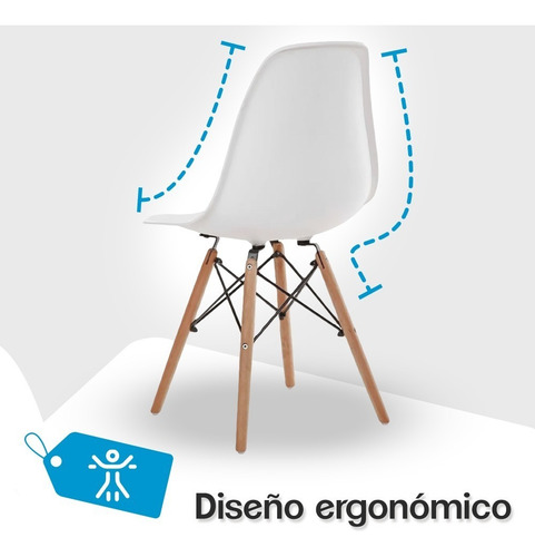 Imagen 4 de 6 de Set De 4 Sillas Tipo Eames Minimalistas Colores Stay Elit