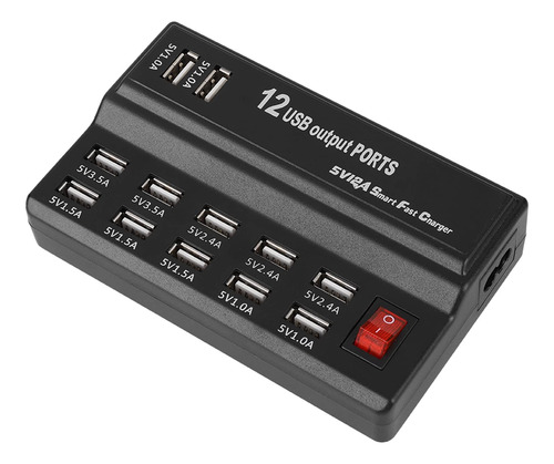 Hub Usb 12 Puerto Cargador Dispositivo Carga Rapida Facil Ee