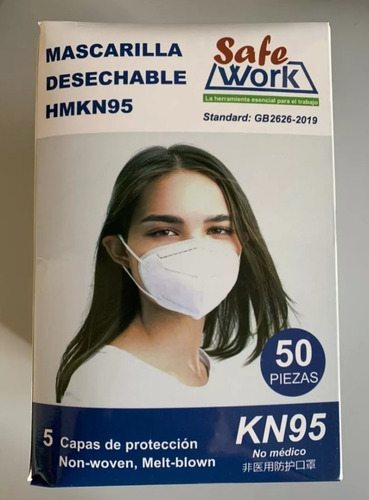 Mascarilla Tapa Bocas Kn95 5 Capas 50 Piezas