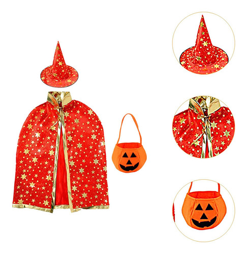 Conjunto De Disfraz De Halloween Para Niños Con Capa De