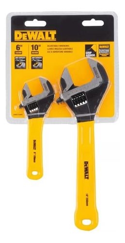 Kit X2 Llave Ajustable Francesa Dewalt Dwht75497 6''  10''