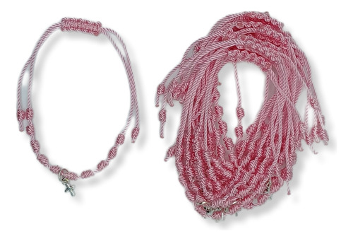 Recuerdo Economico 50 Pulseras Decenario Color Rosa