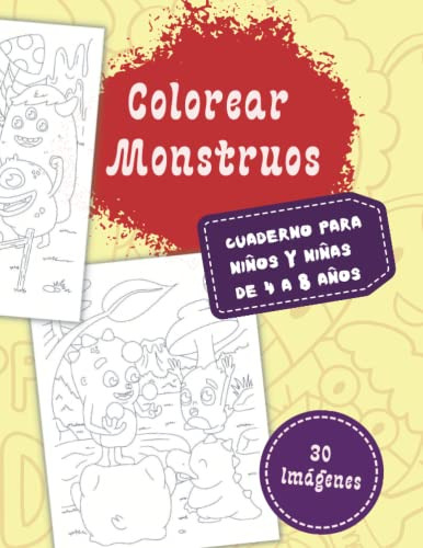Colorear Monstruos Cuaderno Para Niños Y Niñas De 4 A 8 Años