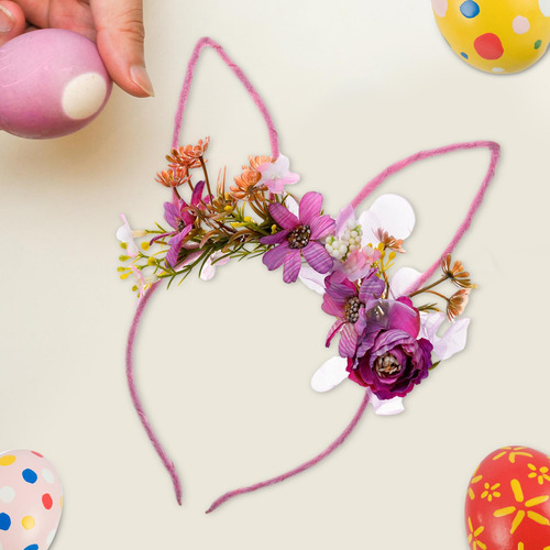 2 Diadema Con Orejas De Conejo De Pascua, Bonito Aro Para El