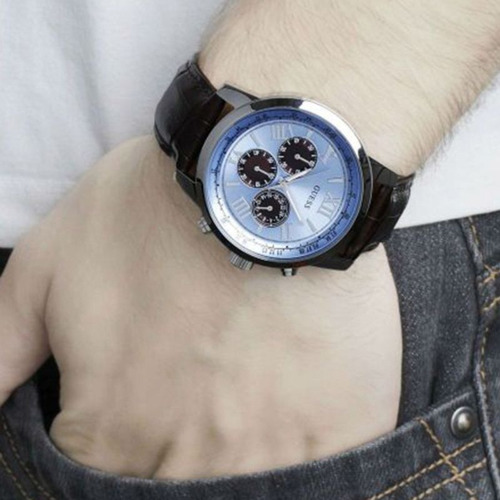 Reloj Guess W0380g6 Cronografo 100 Acero Cristal Duro Cuero