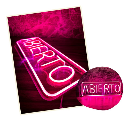 Letrero Neon Luminoso ( Abierto / Open )