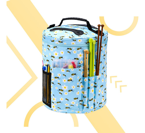 Estuche Para Lanas Bolsa Para Tejer Ganchillo Redondo