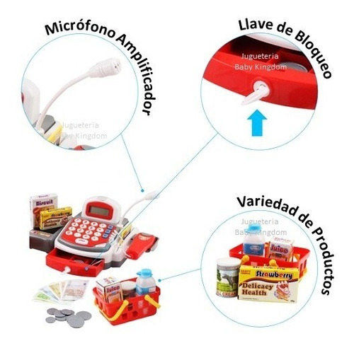 Caja Registradora Grande Juguete Con Luz,sonidos,microfono