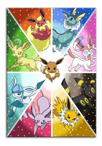 Imagem 1 de 3 de Quadro Pokémon Eevee Decorativo Personalizado Em Mdf
