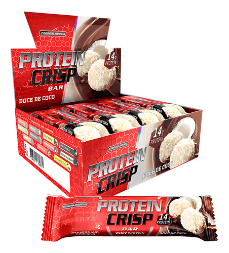 Barrita Protein Crisp 12 unidades - Integralmedica Sabor a Coco Dulce