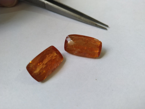 Topazio Imperial Super Extra Antique Par 25 Ct, 11x19mm Vermelho Intenso