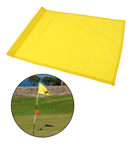 Bandera De Golf De Nylon Con Tubo Insertado Putting Amarillo