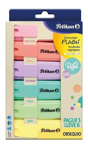 Resaltadores Pelikan Pastel Flash - Caja × 6