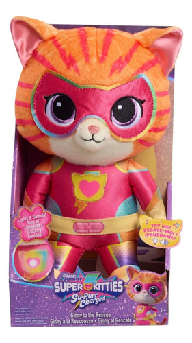Super Kitties Ginny Al Rescate Luz Y Sonidos Peluche 30cm Color Naranja