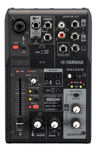 Mixer Para Streaming Yamaha Ag03 Mk2 Black