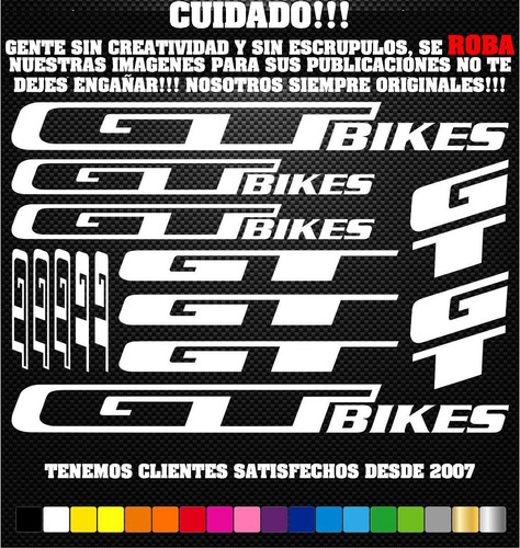 Sticker Ciclismo Gt Bikes Mtb Ruta