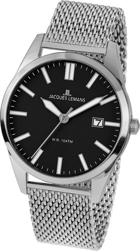 Reloj Jacques Lemans Hombre 1-2002k Plateado Color del fondo Negro
