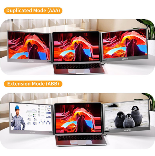 Arvitek 15.6 Monitor Triple Para Laptop, Extensor De Pantall