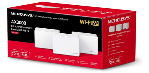 Sistema Wifi 6 Mesh Mercusys Halo H80x Ax3000 Hasta 650m