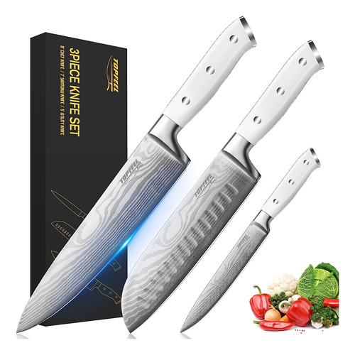 Juego De De Chef Profesionales, Japoneses De Acero ...