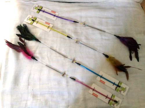 Juguete Varita Con Plumas, Cascabeles Para Gatos Interactivo