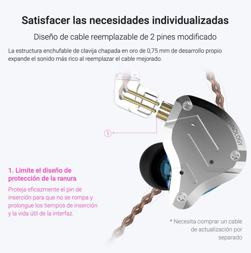 Imagen 4 de 7 de Auriculares In Ear Kz Zs10 Pro Monitoreo 5 Vias + Cuotas Representante Oficial Kz