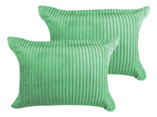 Jogo De Fronhas Plush Relevos Com Abas 2 Peças Bbc Têxtil Cor Verde