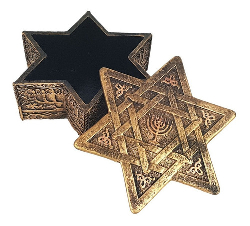 Porta Joia Estrela De Davi Simbolo Judaico Decoração Resina
