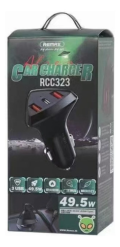 Cargador Auto Remax 49.5w 2 Usb + Tipo C Fast Turvo Rapida Color Negro