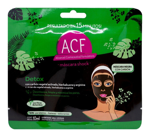 Acf Mascara Facial Negra Carbon Detox Desintoxica Poros 10ml