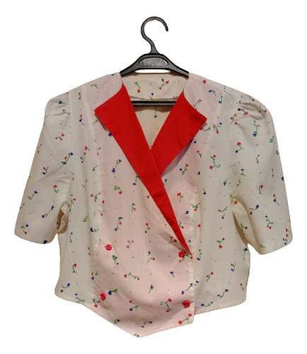 Blusa Vintage Talle   M  Cruzada Floreada ( 5 ) 