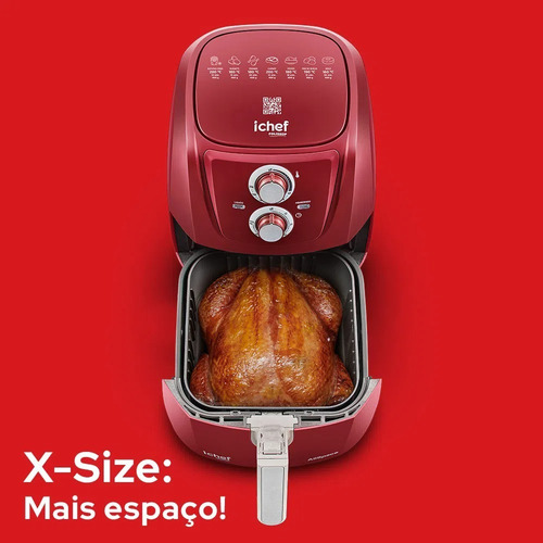 Fritadeira Airfryer Ichef Polishop Allspace Vermelho 110v