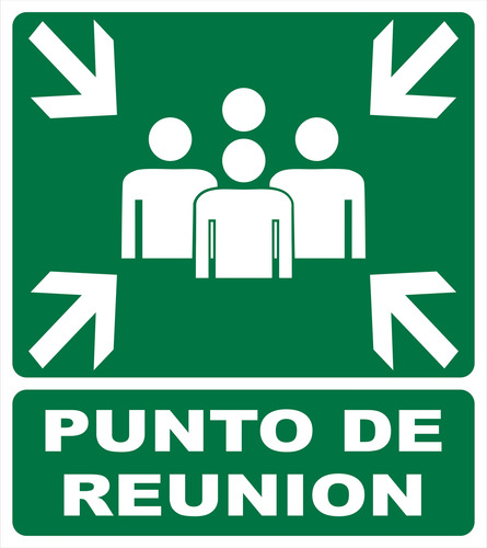 Cartel Punto De Reunion 400x300 Mm Alto Impacto X 10 Un Verde