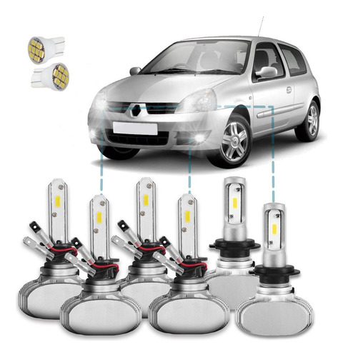 Kit Ultra Led S1 Renault Clio 2004/2012 12000lm 6500k