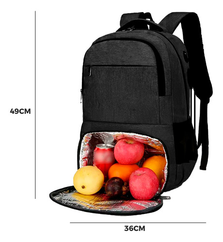 Mochila Termica Bolsa Almacenamiento Portatil Viaje Con Usb