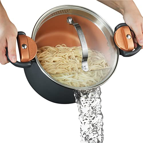 - Olla Pasta Multiusos De 5 Cuartos De Galón Tapa De C...