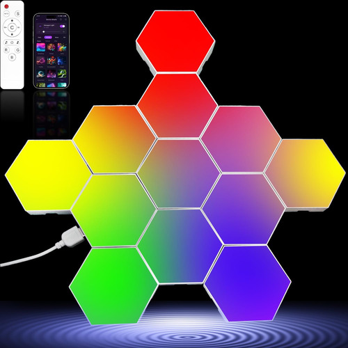 Luces De Pared Hexagon Zwzasm Rgb, Luces De Panel Led Inteli