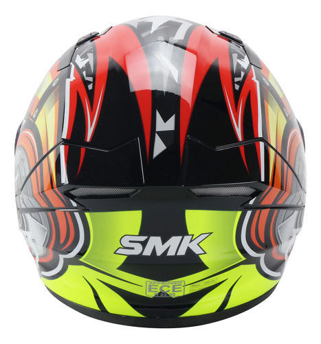Casco Smk Stellar Amarillo Rojo Gl234 Cerrado