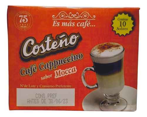 Café Costeño Capuchino Sabor Moka 3 Cajas 10 Sobres C/u