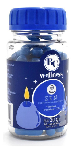 Zen Valeriana Pasiflora Tila 60 Cápsulas Bc Wellness