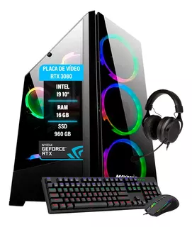 Pc Gamer I9 10° 16gb Ram Rtx 3080 10gb Ssd 960gb Teclado