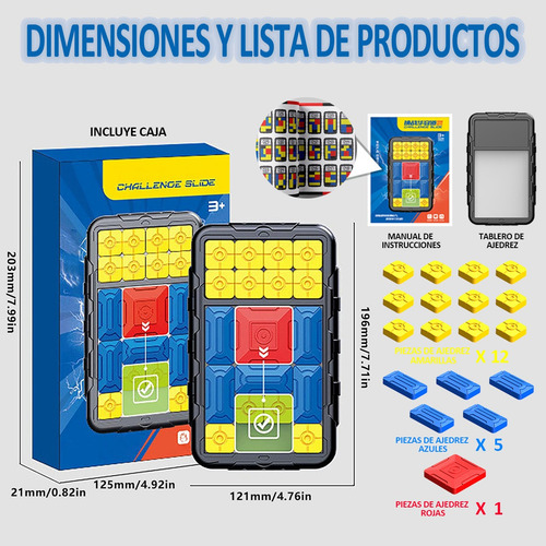 Juego Deslizar Bloque Ingenio Estrategia Rompecabeza Juguete