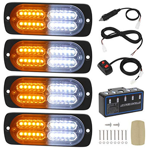 4pcs Ultra Slim Sync Feature 24 Led Car Truck Surface M...