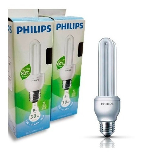 Bombillo Ahorrador 8w Philips X 3 Unds Luz Blanca