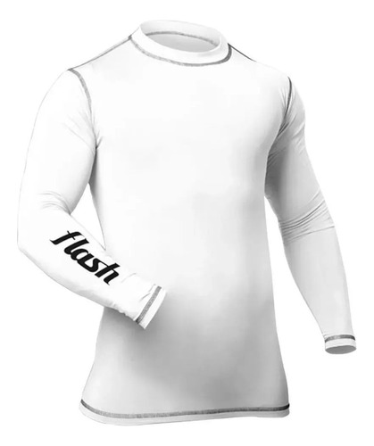 Remera Flash Termica Ml Adulto Blanco